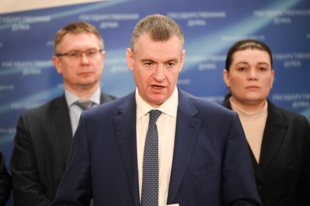 Пресс-подход фракции ЛДПР в ГД во главе с Леонидом Слуцким 9.04.2025