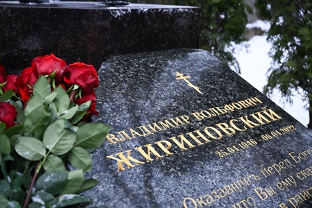 Три года со дня смерти Владимира Жириновского. Новодевичье кладбище. Москва.