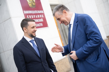 Рабочая встреча Леонида Слуцкого с врио губернатора Ростовской области Юрием Слюсарем