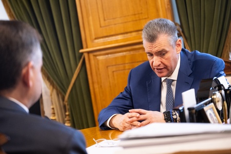Рабочая встреча Леонида Слуцкого с врио губернатора Ростовской области Юрием Слюсарем