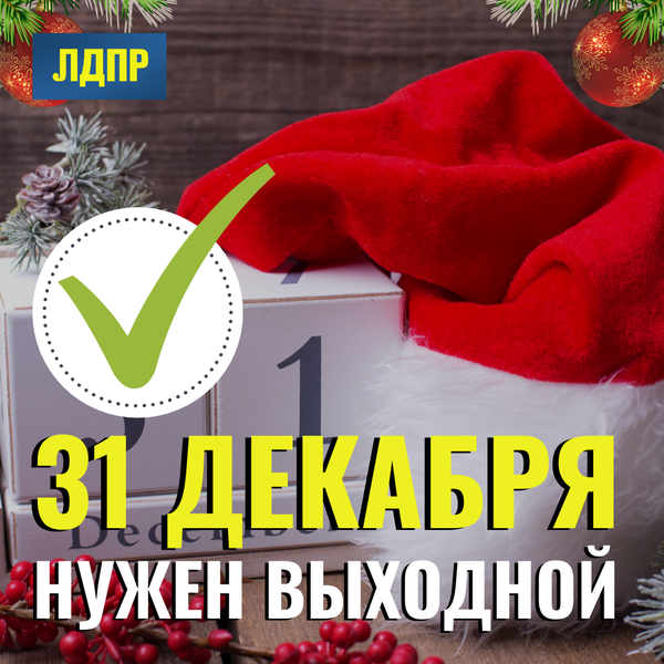 ЛДПР требует сделать 31 декабря выходным днём, и многие уже поддержали инициативу