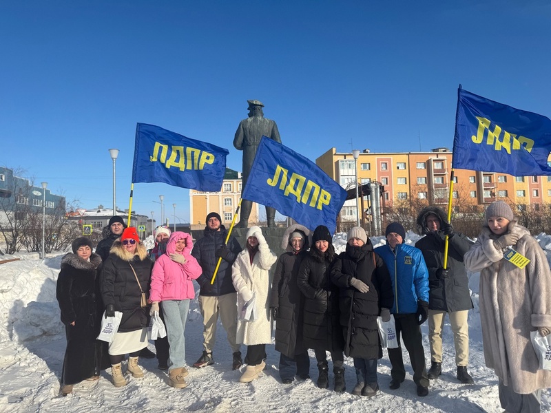 Активисты ЛДПР провели митинг в честь празднованию Дня защитника Отечества