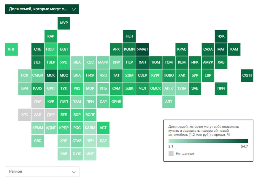 Доступность нового автомобиля в регионах России: Рейтинг 2024 от РИАРейтинг 
