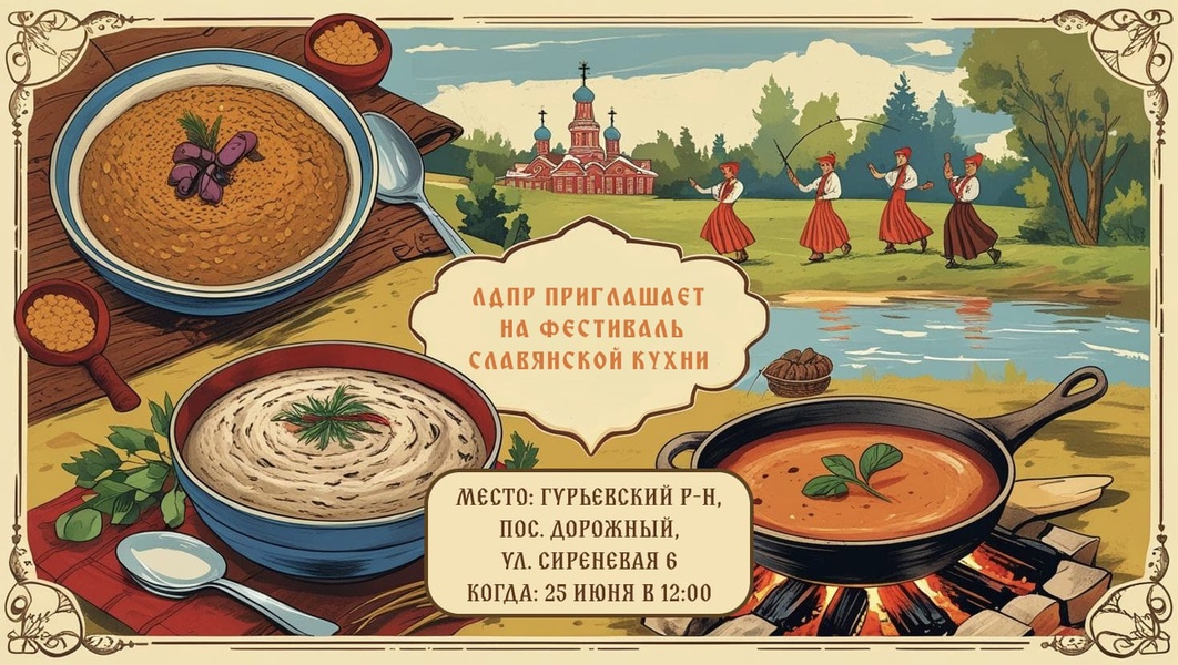 ЛДПР приглашает на Фестиваль славянской кухни у Гурьевска
