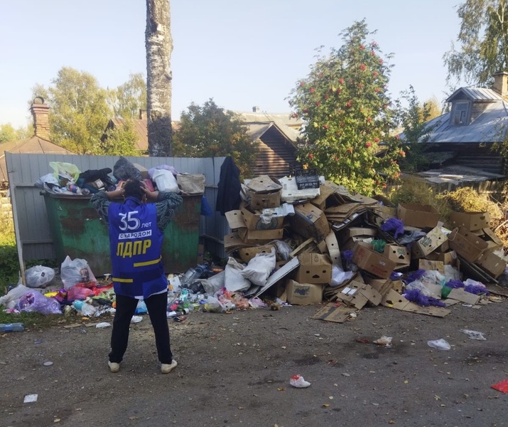 ЛДПР бьет тревогу: в Солигаличе улица утопает в отходах