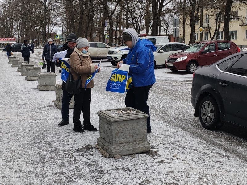 Активисты ЛДПР провели пикеты в Подпорожье