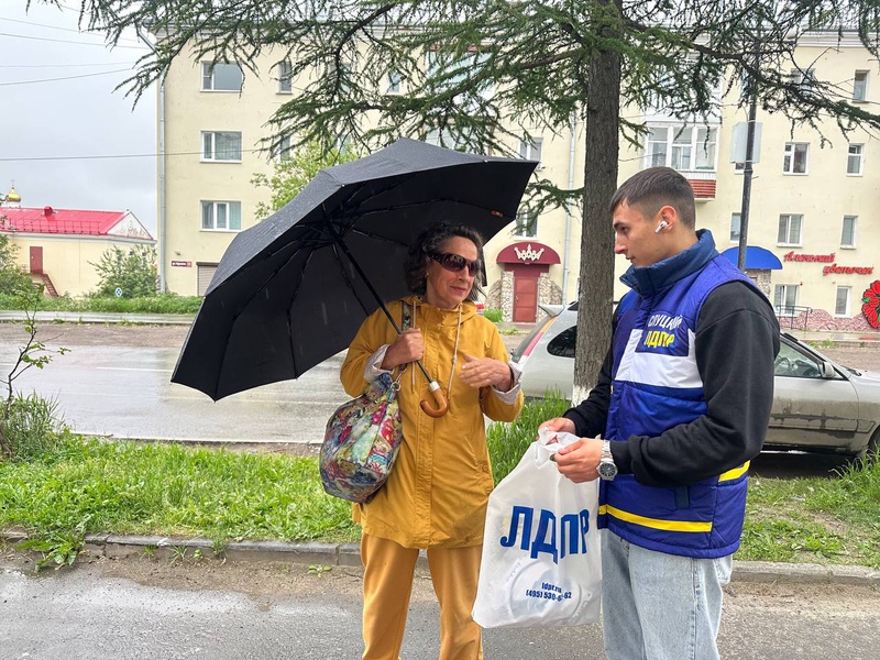 Активисты ЛДПР в Магадане собрали подписи для решения проблем с тротуаром и фасадом домов