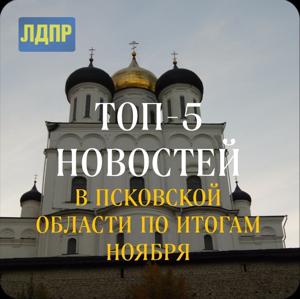 ТОП-5 новостей Псковского регионального отделения ЛДПР в ноябре 2022 года