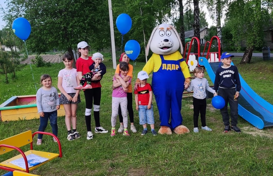 Детская площадка в селе под Дорогобужем появилась благодаря ЛДПР