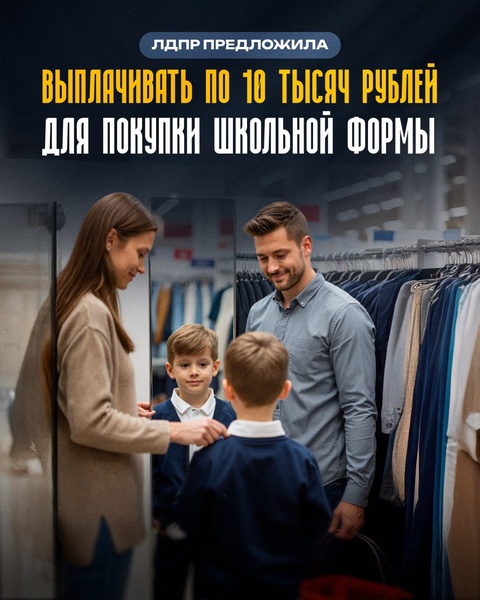 ЛДПР предложила выплачивать на школьную форму по 10 тысяч